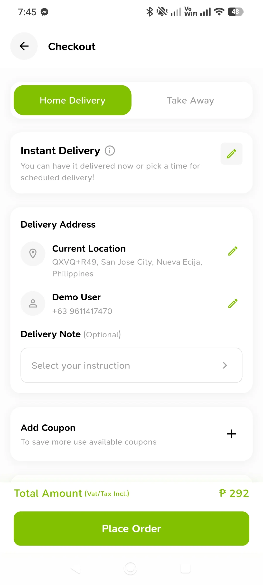 HatidGo app screen: checkout
