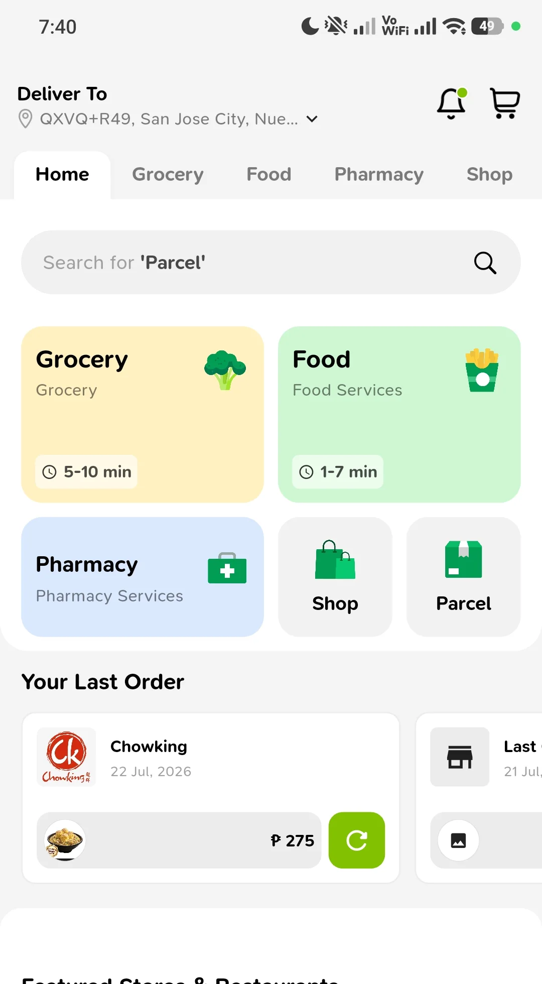 HatidGo customer app home screen